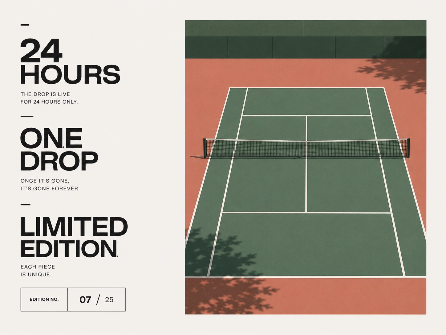 Layout mit den Regeln des Drops: 24 Hours, One Drop, Limited Edition
